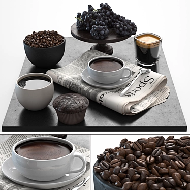 Modern Coffee Set 3D Models 3D model image 1 