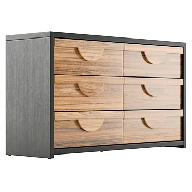 Modern 6-Drawer Dresser, UV-Unwrapped 3D model image 1 