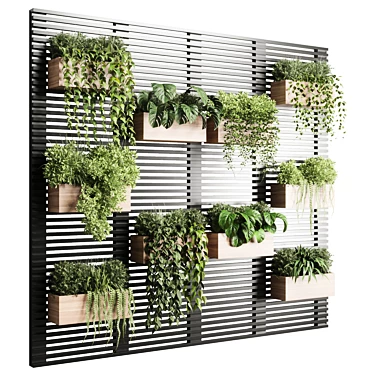 Metal Framed Plant Partition Box 3D model image 1 