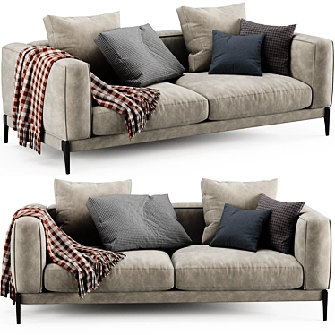 Modern Flexform Romeo 2-Seater Sofa 3D model image 1 
