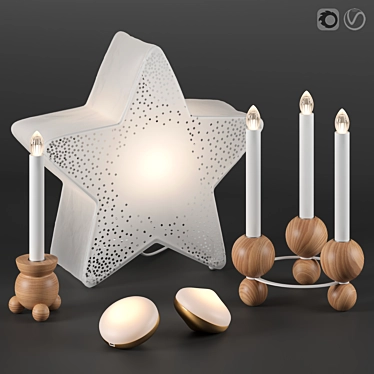 Nordic-inspired LED Decor Set 3D model image 1 