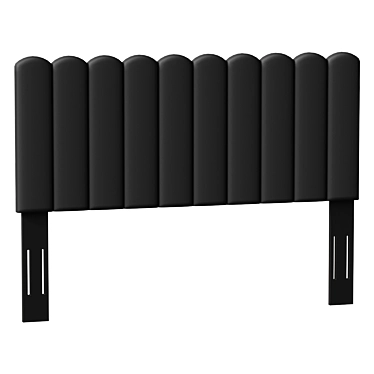 Double Velvet Headboard in Charcoal – Delilah 3D model image 1 