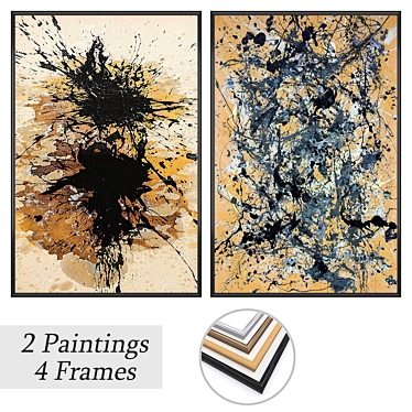 Artwork Set with Varied Frames 3D model image 1 