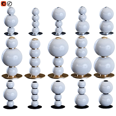 Elegant Formagenda Pearls Table Lamp 3D model image 1 