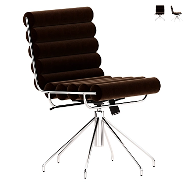 Luxurious Chocolate Faux Mohair Seat 3D model image 1 