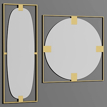 Modern Square Paolo Mirror 3D model image 1 