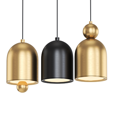 Brass Matte LED Pendant Light 3D model image 1 