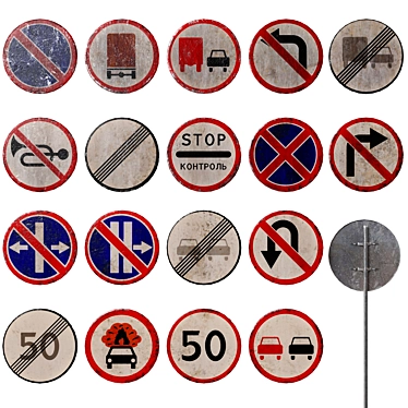 Traffic Prohibition Sign Set 3D model image 1 