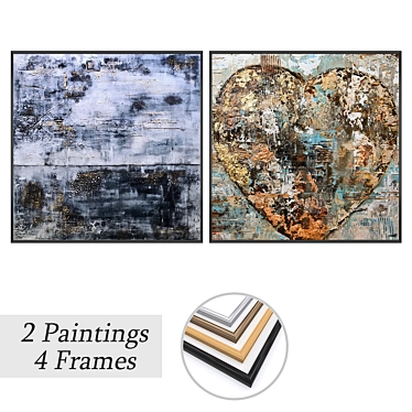 Artwork Set with Multiple Frames 3D model image 1 