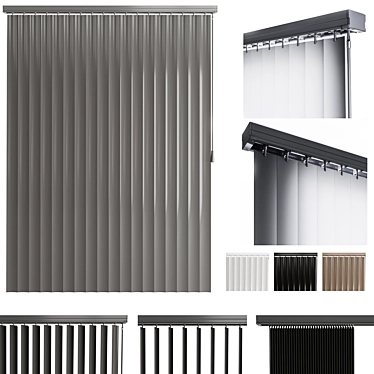 Customizable Vertical Blinds Kit 3D model image 1 