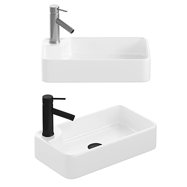 Modern White Ceramic Countertop Basin 3D model image 1 