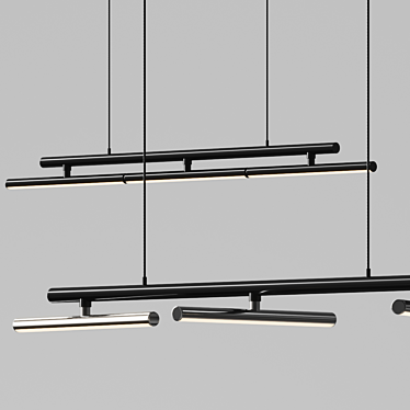 Sculptural Flow Pendant Light Fixtures 3D model image 1 