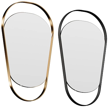 Celestial Brass Wall Mirror 3D model image 1 