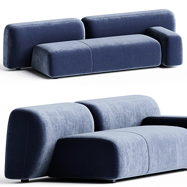Sleek Suiseki Sofa Set 3D model image 1 