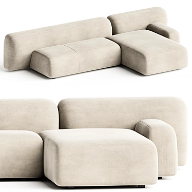 Modern Suiseki Sofa System 3D model image 1 