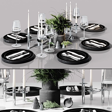 Scandinavian Style Table Setting 3D model image 1 