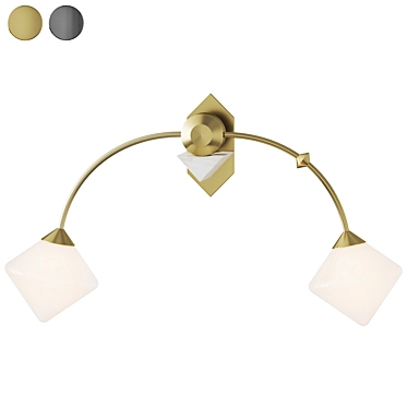 Modern Luxe Geometric Wall Sconce 3D model image 1 