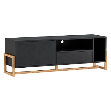 Modern TV Lowboard Monserrat Organizer 3D model image 1 