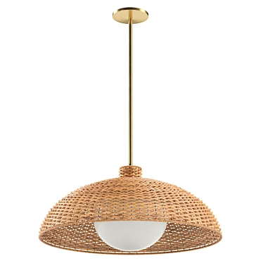 Handcrafted Rattan Pendant Light 3D model image 1 