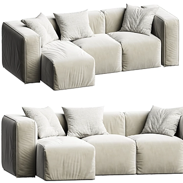 Elegant Astoria Sofa 7390E 3D model image 1 