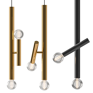 Modern Brass Pendant with Adjustable Arm 3D model image 1 