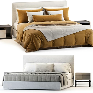 Sleek Design Molteni RIBBON Bed 3D model image 1 