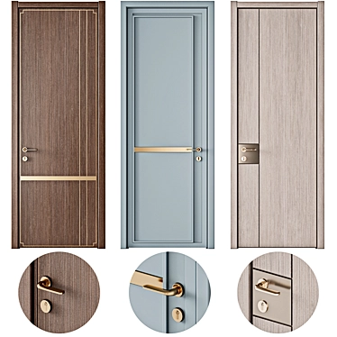 Modern Interior Doors Collection 3D model image 1 