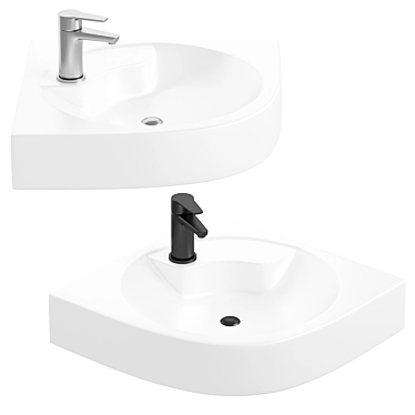 Modern Corner Washbasin Design 3D model image 1 