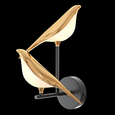 Golden Birds Sconce NOMI Design 3D model image 1 