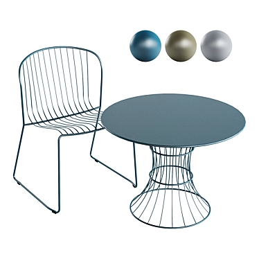 Modern Outdoor Chair & Table 3D model image 1 