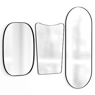 Elegant Trio Mirror Set 3D model image 1 