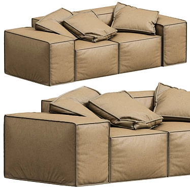 Modern Large 2-Seater Melia Sofa 3D model image 1 