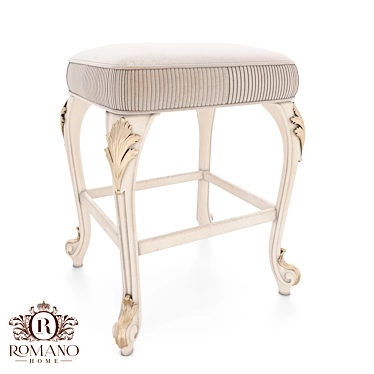 Customizable Handcrafted Semi-Bar Stool 3D model image 1 