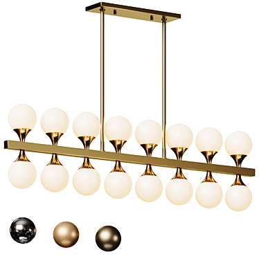 Astoria Linear Suspension: Vintage Elegance 3D model image 1 