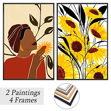 Art Set with Multiple Frames 3D model image 1 