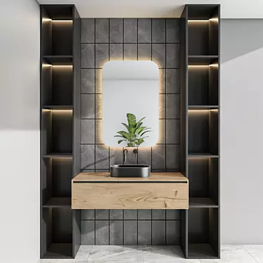 Modern Bathroom Furniture Set 3D 3D model image 1 