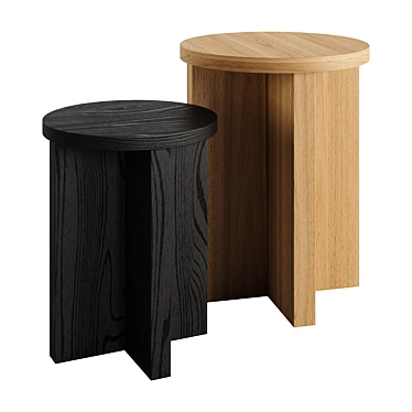 Modern CHENE Side Table Set 3D model image 1 