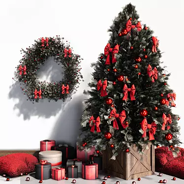 Festive Christmas Tree Decor Set 3D model image 1 