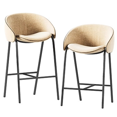 Sleek Folium Bar Stool Luxe 3D model image 1 