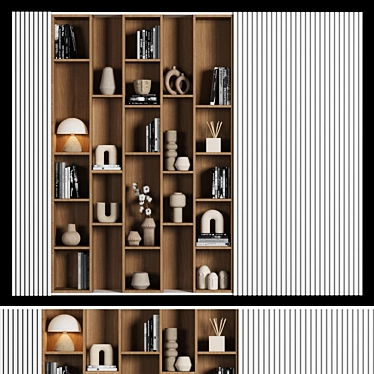 Versatile 4K Wood Modular Cabinet 3D model image 1 