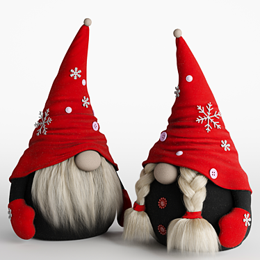 Holiday Gnome Family Set 3D model image 1 