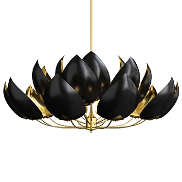 Elegant Lotus 21-Light Chandelier 3D model image 1 