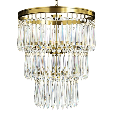 Elegance Illuminated Noir Chandelier 3D model image 1 