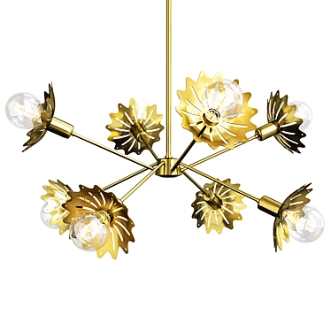 Elegant 8-Light Chandelier Fixture 3D model image 1 