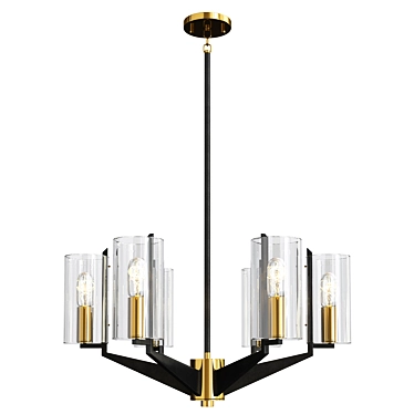 Modern Fryer Chandelier in Black 3D model image 1 