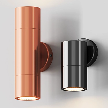 Modern Stainless Steel Wall Sconce 3D model image 1 