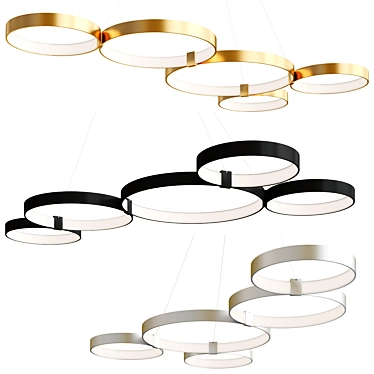 Elegant Maya LED Ring Chandelier 3D model image 1 