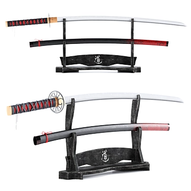 Japanese Katana Sword Decor 3D model image 1 