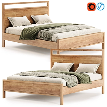 Modern Fulton Bed Collection in Multiple Formats 3D model image 1 