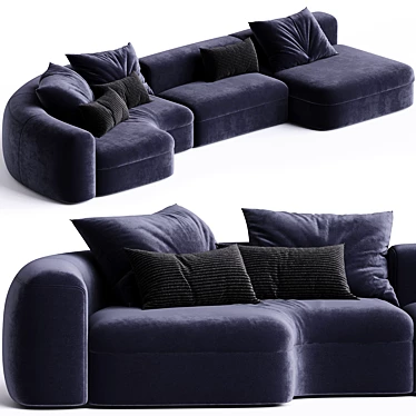 Luxurious Baxter Piaf Sofa 3D model image 1 